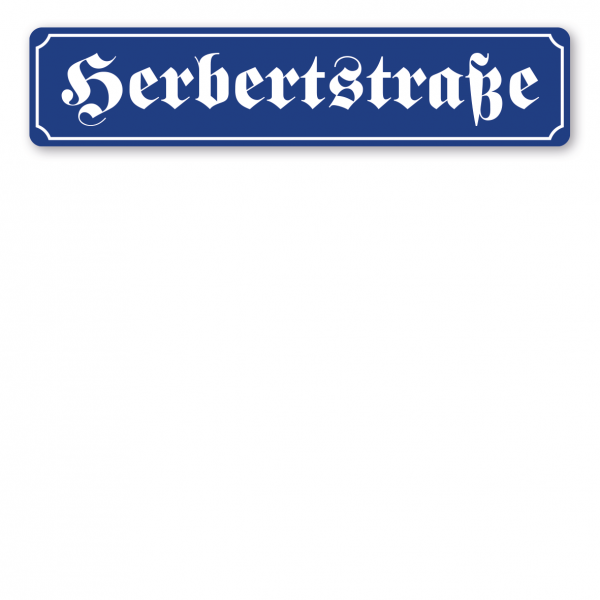 Straßenschild Herbertstraße in altdeutscher Ausführung
