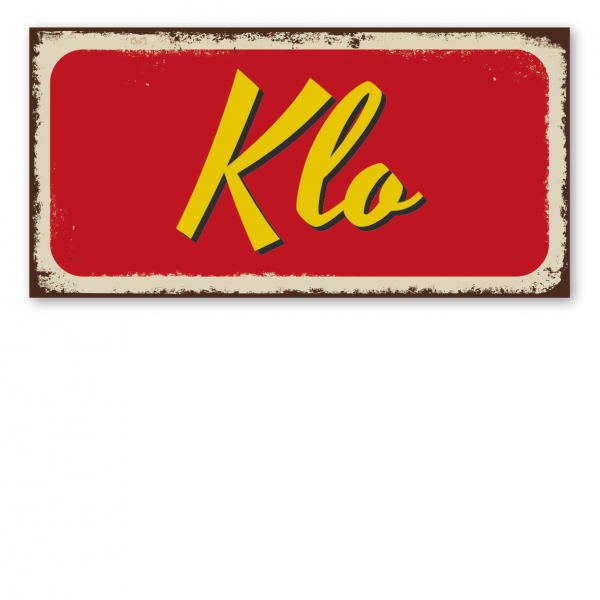 Retroschild / Vintage-Textschild Klo