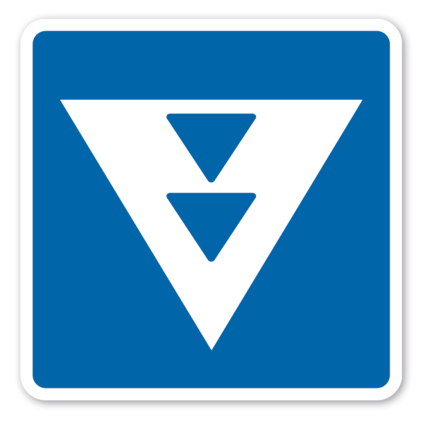Schifffahrtszeichen Liegestelle für andere Fahrzeuge als Fahrz. der Schubschifffahrt, die die zwei blauen Lichter oder die zwei blauen Kegel führen müssen – E5.10