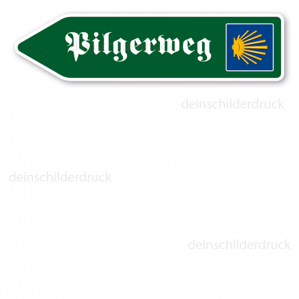 Pfeilschild / Pfeilwegweiser Pilgerweg mit Jakobsmuschel
