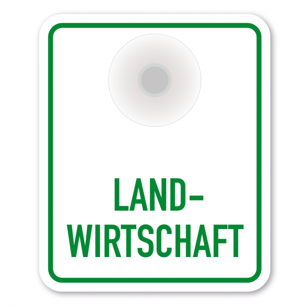 Einsatzschild Windschutzscheibe incl. Saugnapf - Landwirt- im