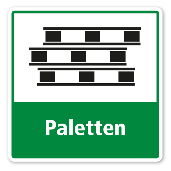 Schild zur Abfalltrennung - Paletten