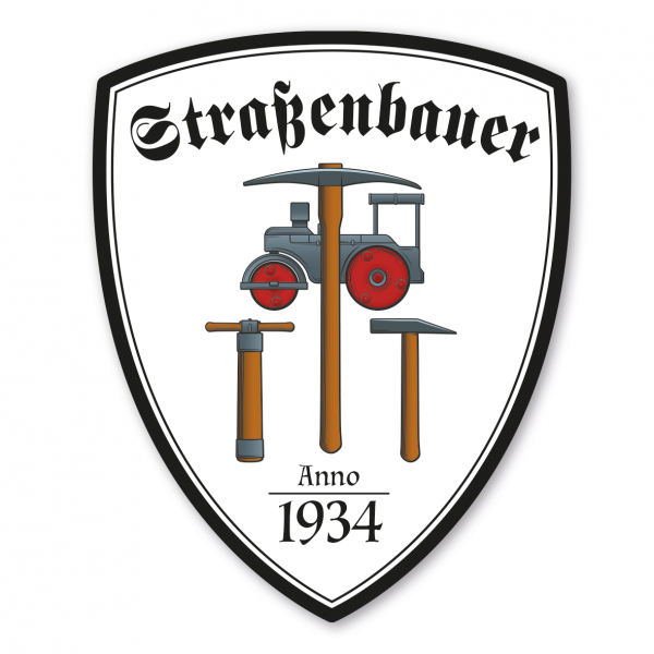 Maibaumschild / Zunftwappen Straßenbauer mit Zunftnamen, Gründungsjahr oder Ihrem Wunschtext - Wappen W