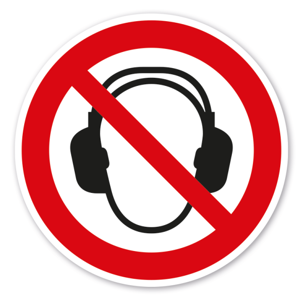 Verbotszeichen Kopfhörer - verboten – mit Kopf