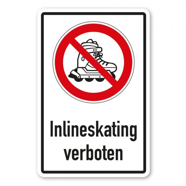 Verbotsschild Inlineskating verboten - Kombi