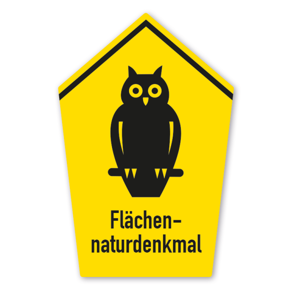 Naturschutzschild Flächennaturdenkmal - mit Eule