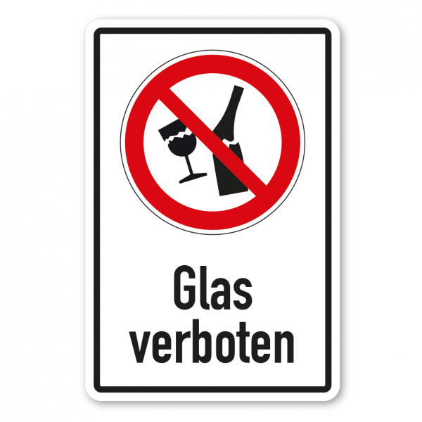 Verbotsschild Glas verboten - Kombi