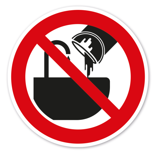 Verbotszeichen Farbe im Waschbecken entsorgen verboten