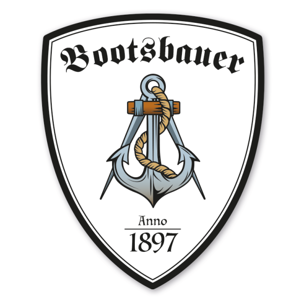 Zunftwappen Bootsbauer mit Zunftnamen, Gründungsjahr oder Ihrem Wunschtext - Maibaumschild - Wappen W