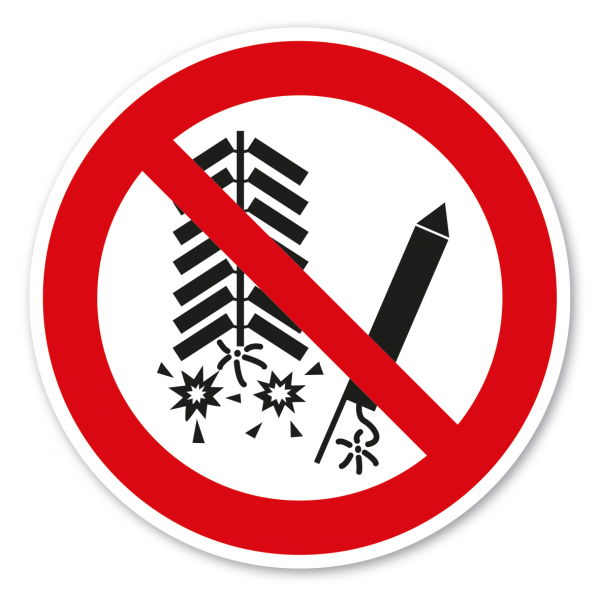 Verbotszeichen Feuerwerk zünden verboten – ISO 7010 - P040