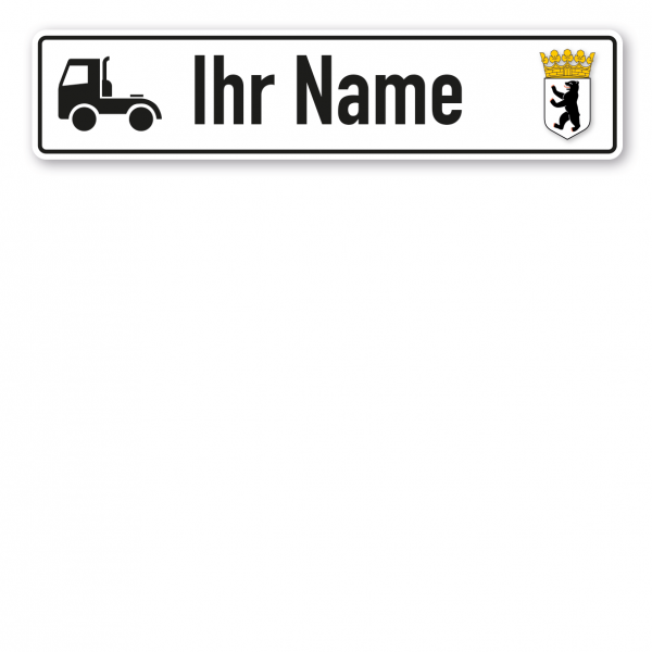 Truck / LKW - Schild mit Wunschtext und Bundeslandwappen - Berlin