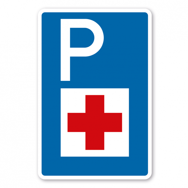 Parkplatzschild Krankenhaus - Ambulanz – mit großem Piktogramm - Verkehrsschild