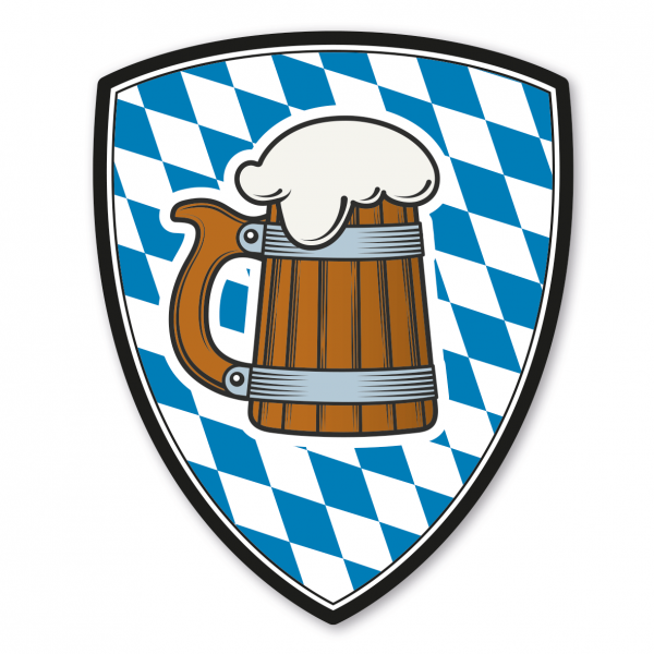 Maibaumschild Bierkrug mit bayerischen Rauten - Wappen W