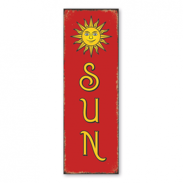 Retroschild / Vintage-Schild Sun – mit Sonnensymbol