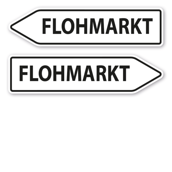 Pfeilschild / Pfeilwegweiser Flohmarkt