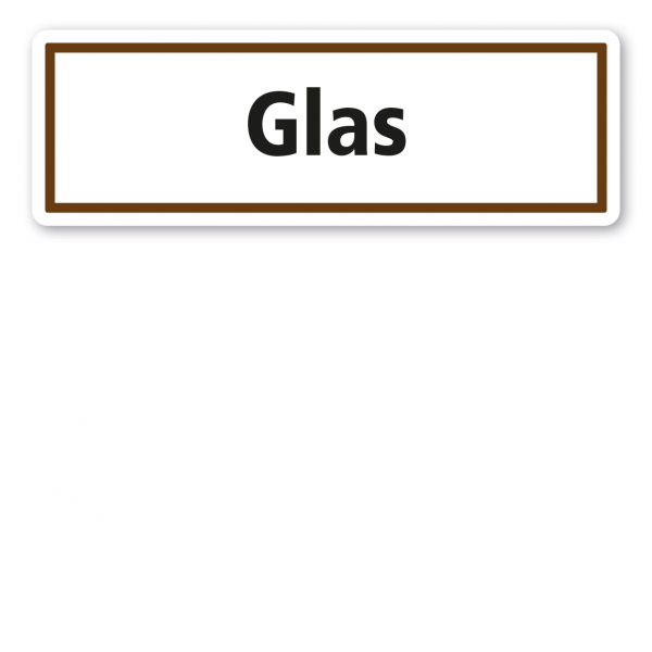 Schild zur Abfallentsorgung - Glas