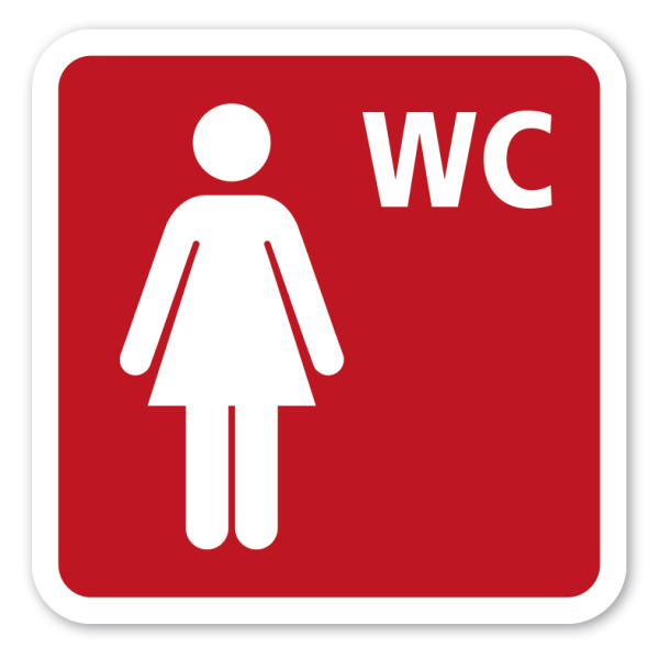 Toilettenschild WC - mit Symbol Damen - Frauen - 4 Farbvarianten