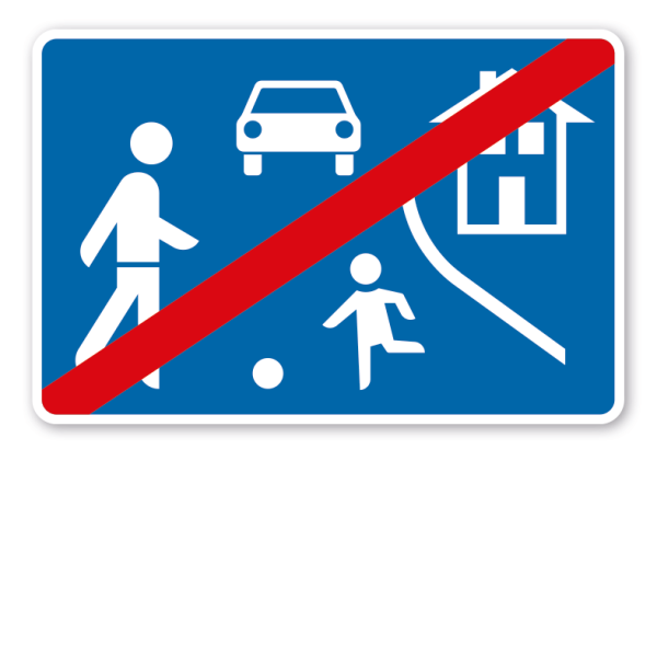 Verkehrsschild Ende eines verkehrsberuhigten Bereichs - Spielstraße – VZ-325.2
