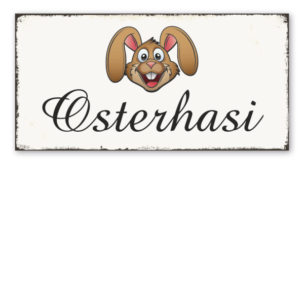 Retro Schild Osterhasi