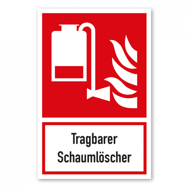 Brandschutzschild Tragbarer Schaumlöscher - Kombi - ISO 7010 - F010-K-01