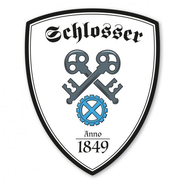 Maibaumschild / Zunftwappen Schlosser mit Zunftnamen, Gründungsjahr oder Ihrem Wunschtext - Wappen W