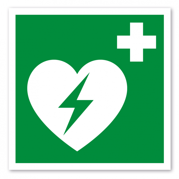Rettungszeichen Automatisierter externer Defibrillator-AED - ISO 7010 - E0010