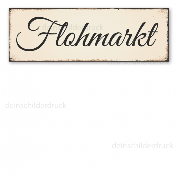 Retro Schild Flohmarkt