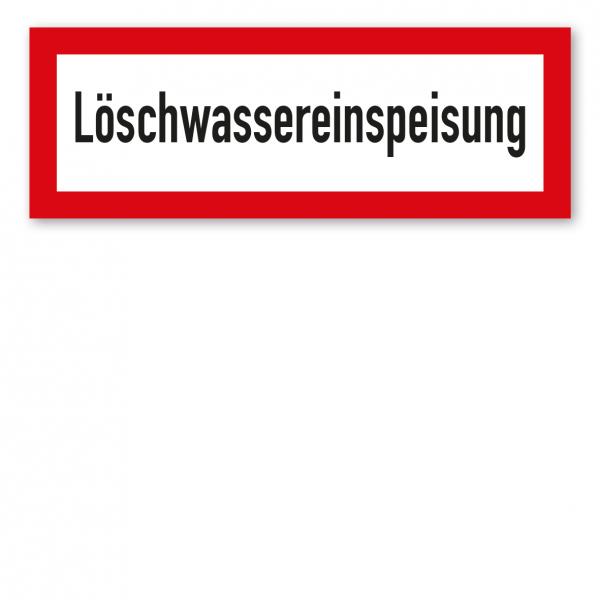 Brandschutzschild Löschwassereinspeisung