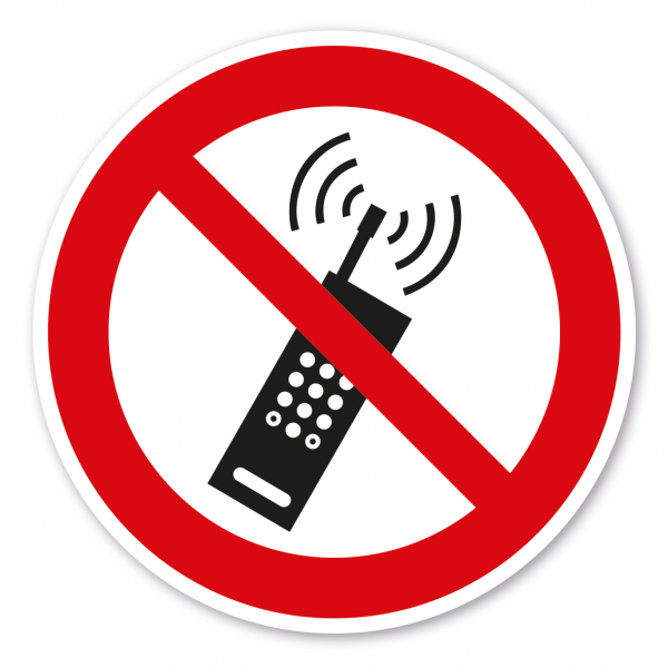 Verbotszeichen Eingeschaltete Mobiltelefone verboten – ISO 7010 - P013
