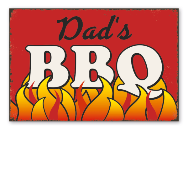 Retroschild / Vintage-Schild Dad's BBQ - Grillschild