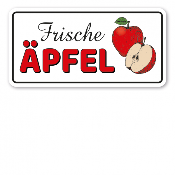 Obstschild / Hofschild Frische Äpfel (rot) - Verkaufsschild