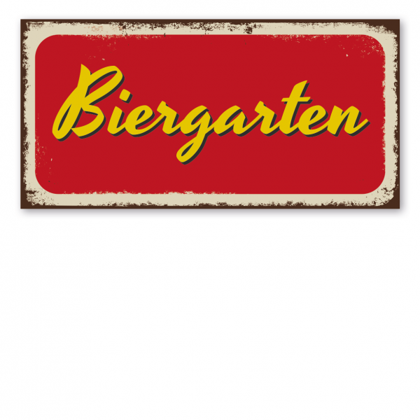 Retroschild / Vintage-Textschild Biergarten