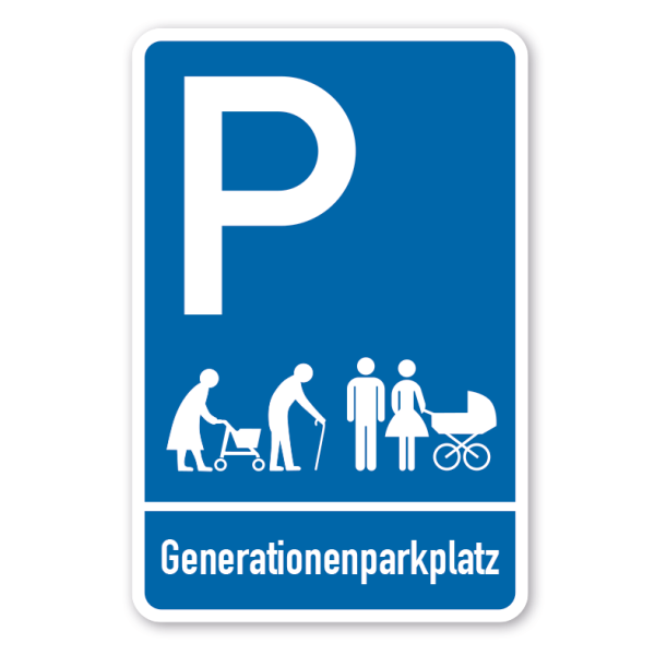 Parkplatzschild Generationenparkplatz - mit einzeiligem Text