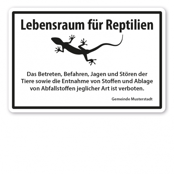 Hinweisschild Lebensraum für Reptilien