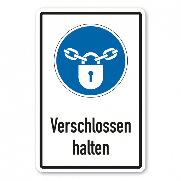 Gebotsschild Verschlossen halten - Kombi – ISO 7010 - M028-K