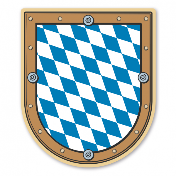 Maibaumschild / Zunftwappen mit bayerischem Rautenmuster - Wappen B