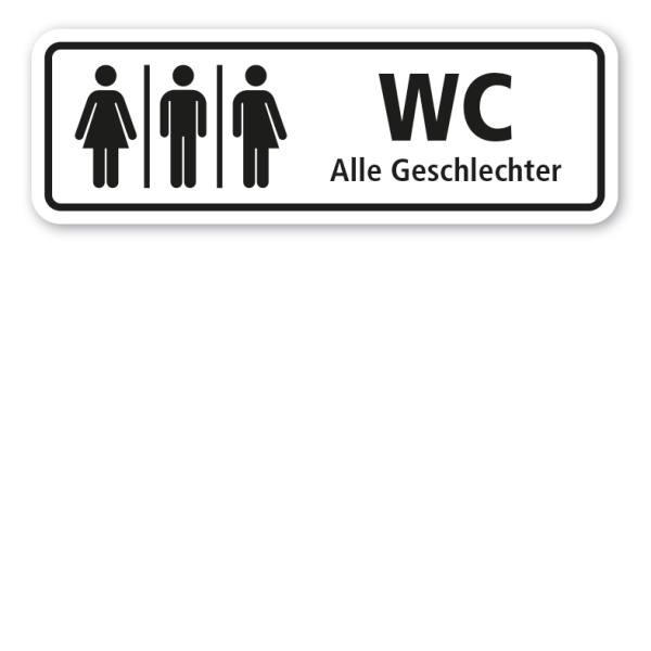 Schild WC - Frauen - Männer - Divers - Alle Geschlechter