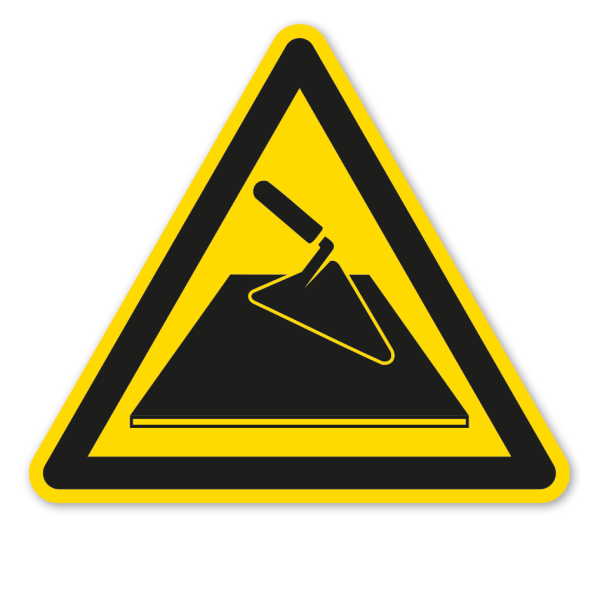 Warnzeichen Warnung Frisch gegossener Bodenbelag