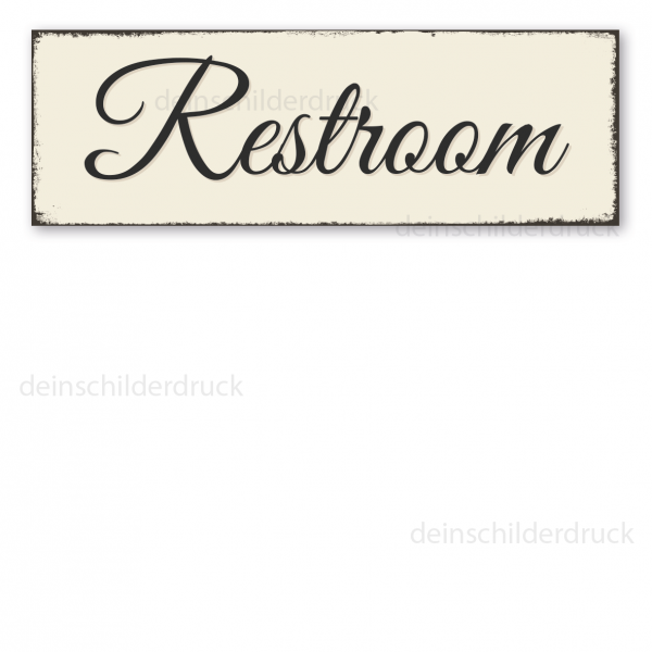 Retro Schild Restroom
