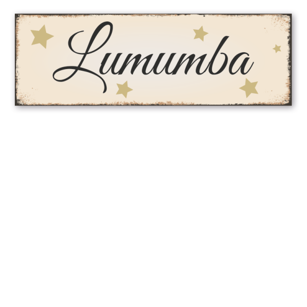 Schild für Weihnachtsmärkte Lumumba in Retro-Ausführung