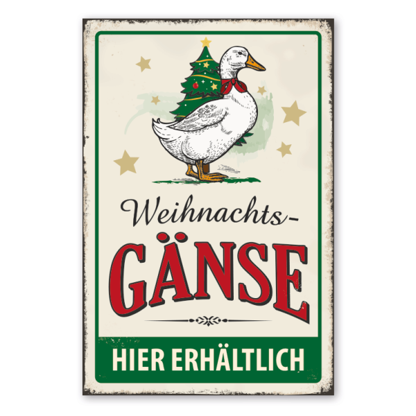 Retro Farmhouse Schild Weihnachtsgänse - Hier erhältlich - Hofschild