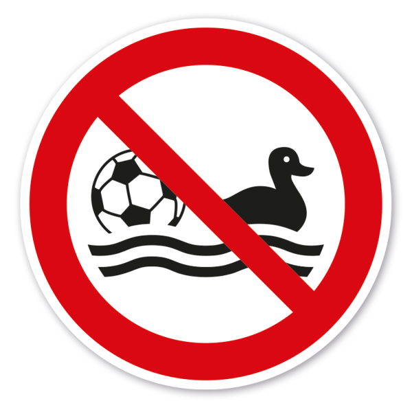 Verbotszeichen Keine Gegenstände und Spielsachen im Wasser gestattet