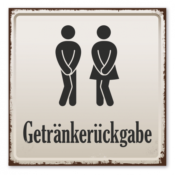 Retroschild / Vintage-Schild Getränkerückgabe - allgemein