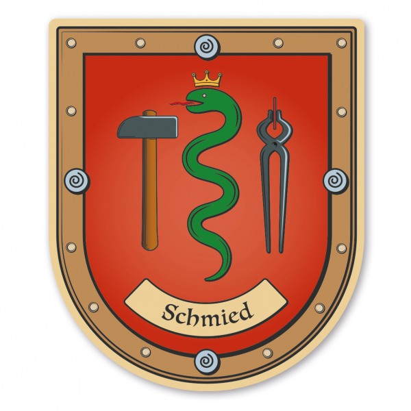 Maibaumschild / Zunftwappen Schmied mit Zunftnamen oder Ihrem Wunschtext - Wappen B