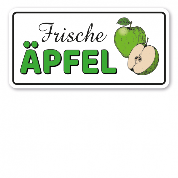 Obstschild / Hofschild Frische Äpfel (grün) - Verkaufsschild