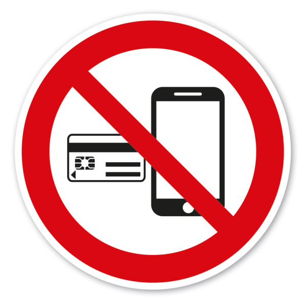 Verbotszeichen Magnetkarten - Mobiltelefone - Telefone verboten
