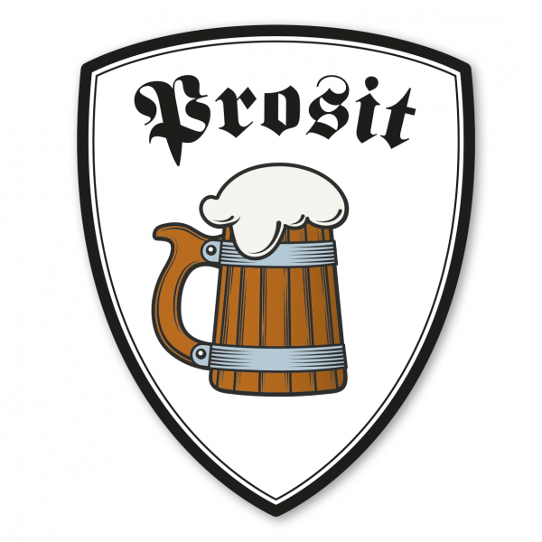 Maibaumschild Prosit mit Bierkrug - Wappen W