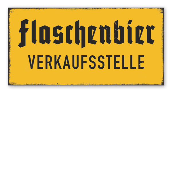 Retro Schild Flaschenbier Verkaufsstelle