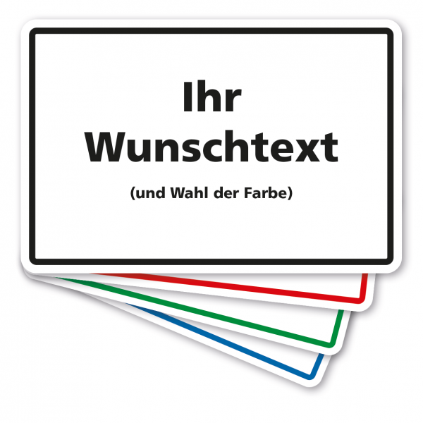 Textschild individuell