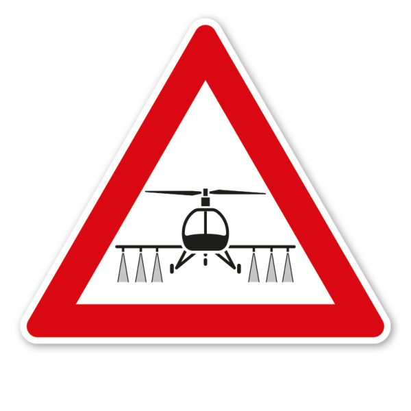 Verkehrsschild Achtung Pflanzenschutzspritzung - Hubschrauber – VZ-PR-85